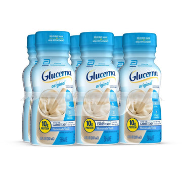 Glucerna Original Nutritional Shake, 10g Protein, 180 Calories, 8 Fl Oz, Pack of 6, Homemade Vanilla, Cream