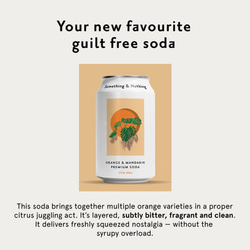 Something & Nothing Orange & Mandarin Flavored Sparkling Water | Lightly Carbonated & Full of Flavor with Added G & Lemon Juice | Vegan & Low Calorie enhanced Soda | 12 Fl Oz Cans (Pack of 12)