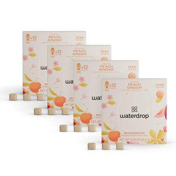 Waterdrop Hydration Cubes, Peach Ginger, Vitamin C, B3, Biotin & Potassium, On The Go Water Enhancer Drops For Still & Sparkling