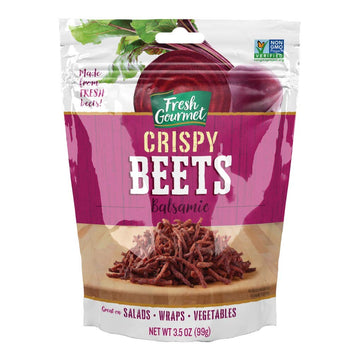Fresh Gourmet Crispy Balsamic Beets - 3.5 Ounce, Pack of 6 - Low Carb, Crunchy Snack and Salad Topper
