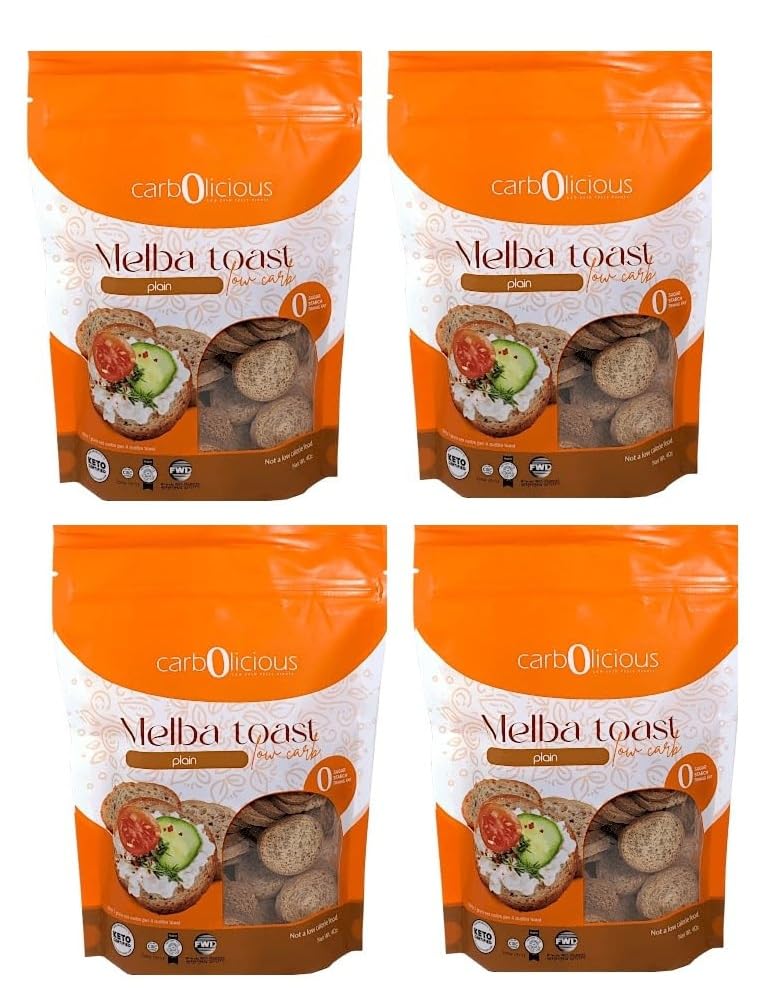 Low Carb Melba Toast Keto Friendly (4 Pack, Plain)