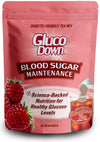 GLUCODOWN, Delicious Raspberry Tea Mix, protected design Pending Dietary Fiber Formula for Maintenance of Healthy Blood Sugar & Cholesterol, 45 Servings.