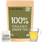 100% Propertea Organic Green Tea Bags, 100 Count Eco-Friendly Tea Bags, Deep Taste, Caffeinated, Rich In Antioxidants, Resealable Pouch