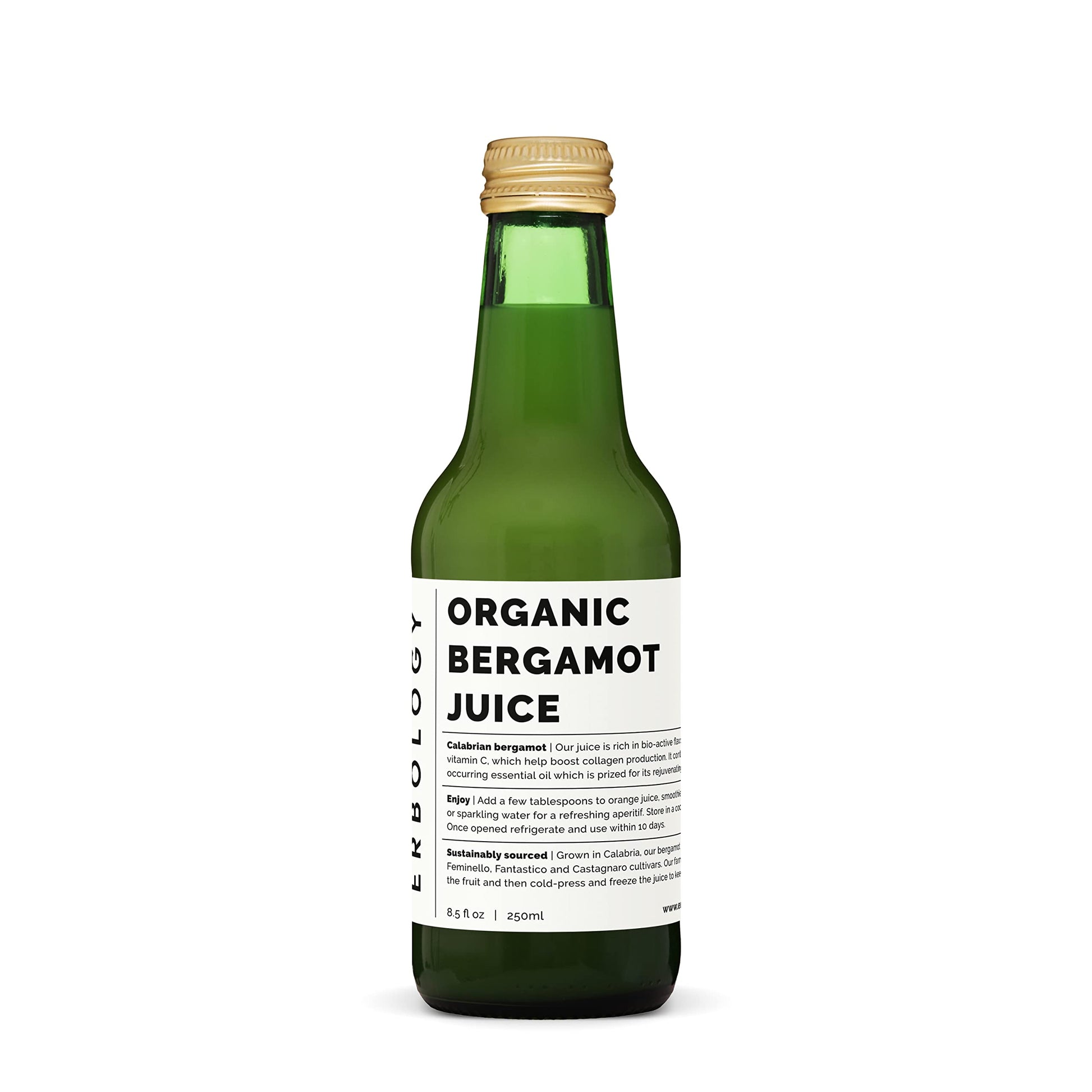 100% Organic Bergamot Juice 8.5 fl oz - Supports Immunity and Collagen Production - Rich in Vitamin C and Bioactive Flavonoids -