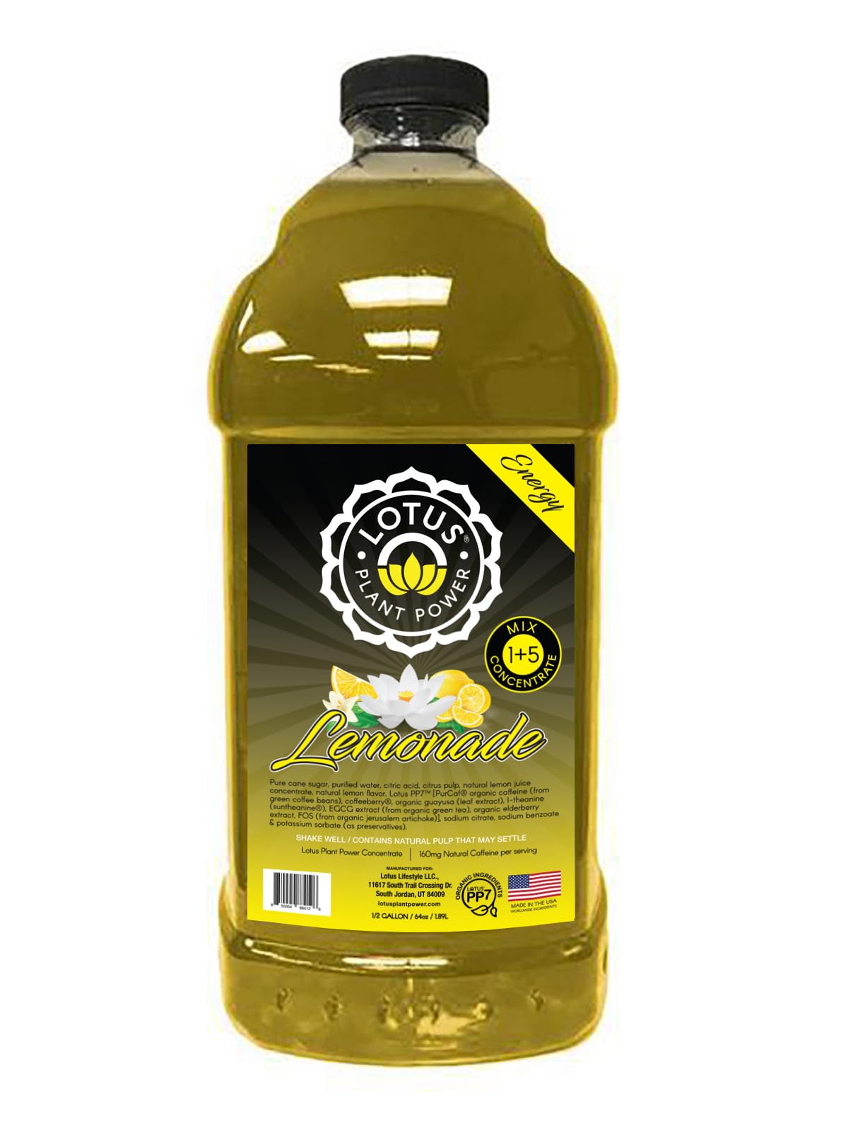 Lotus Plant Power Energy Lemonade Concentrate, Natural Caffeine, 64 fl oz
