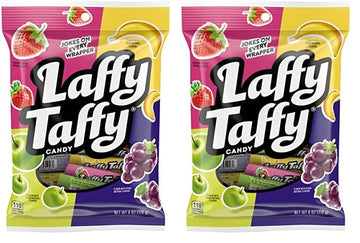 Laffy Taffy Candy, Assorted Fruit Flavors, Individually Wrapped Mini Bars, 6 Ounce Bag (Pack of 2)