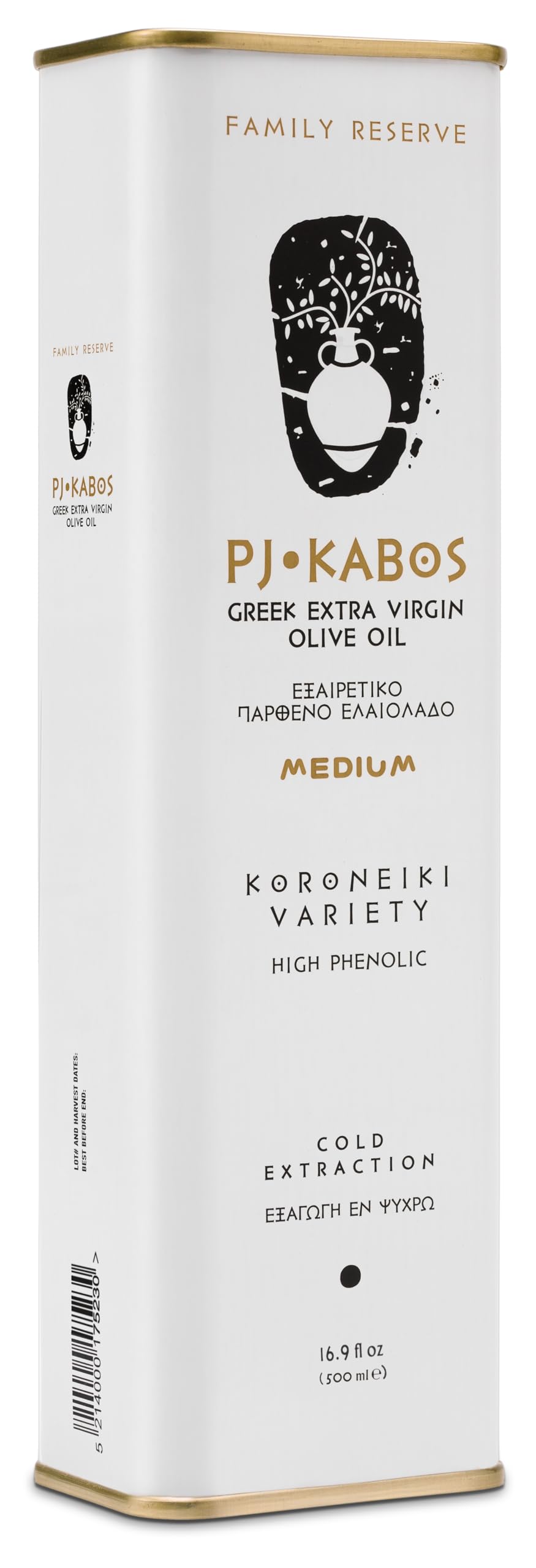2024 Gold Award Winner, High Phenolic (400+mg/kg), Premium Greek Extra Virgin Olive Oil, Medium Intensity, Kosher, Greece Single