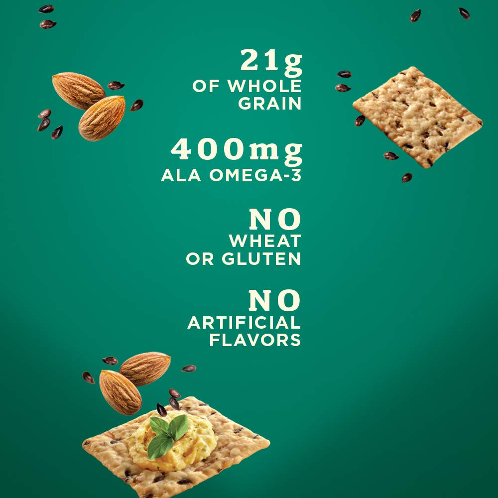 Blue Diamond Almonds Artisan Nut Thins Cracker Crisps, Flax Seeds, 4.25 Ounce (Pack Of 12)
