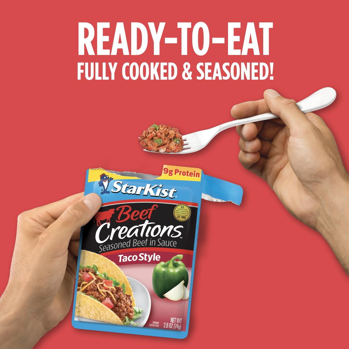 StarKist Beef Creations Taco Style, 2.6 oz Pouch, 12 pack