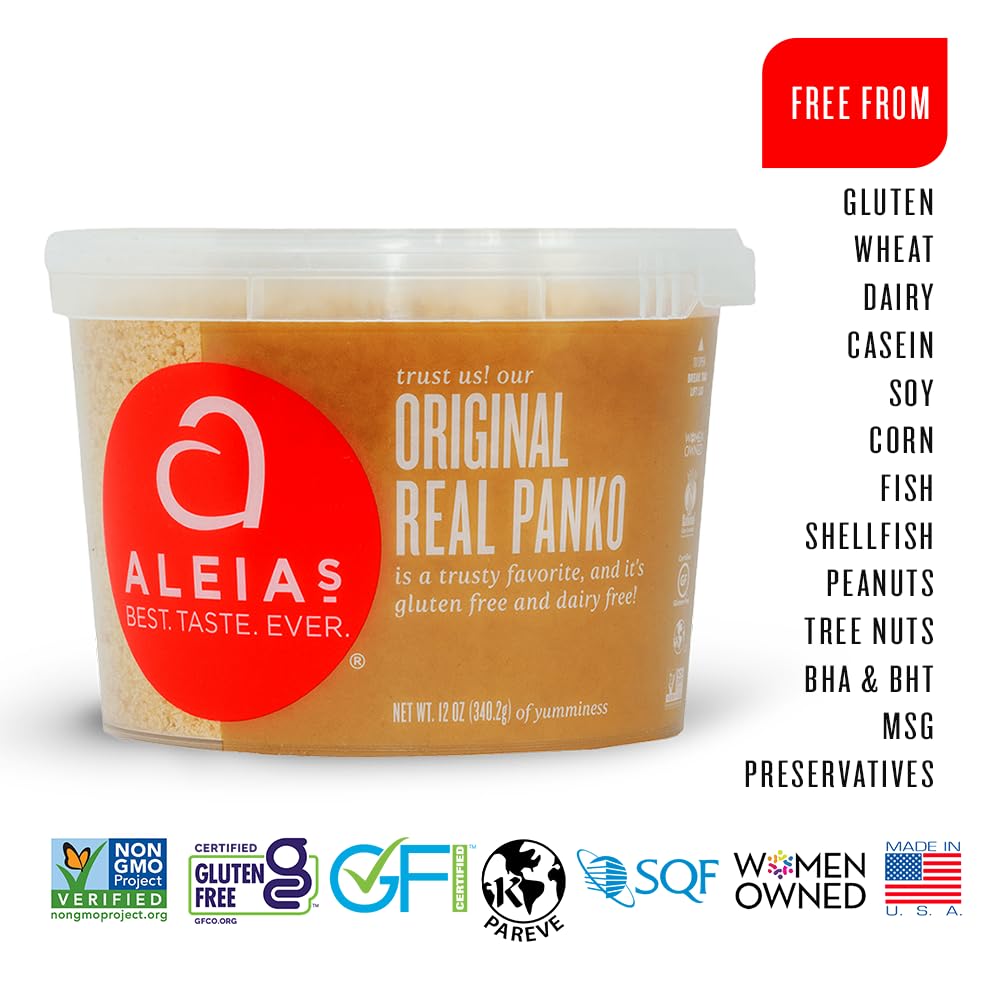 Aleia'S Best. Taste. Ever. Panko Original - 12 Oz / 1 Pack - Authentic Taste, Crunchy Breading For Gluten Free Recipes, Certifie