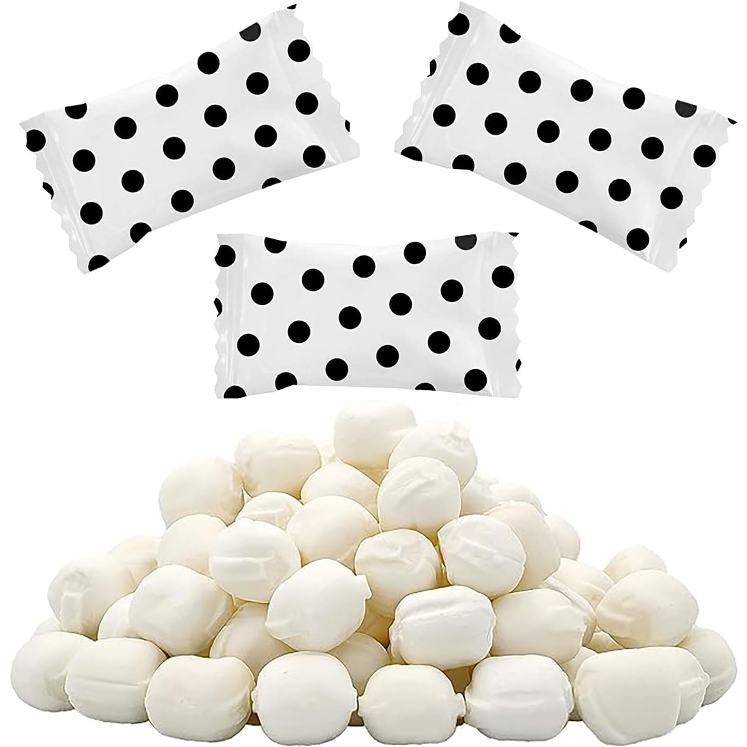 Fruidles Big Dots Buttermints, Mint Candies, After Dinner Mints, Butter Mint Candy, Fat-Free, Kosher Certified, Individually Wrapped - Black (55 Pieces)