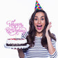 Crseniny Happy Birthday Cake Topper,Purple Glitter Birthday Sign Cake Decorations,Anniversary Party/Birthday Party Decoration Su