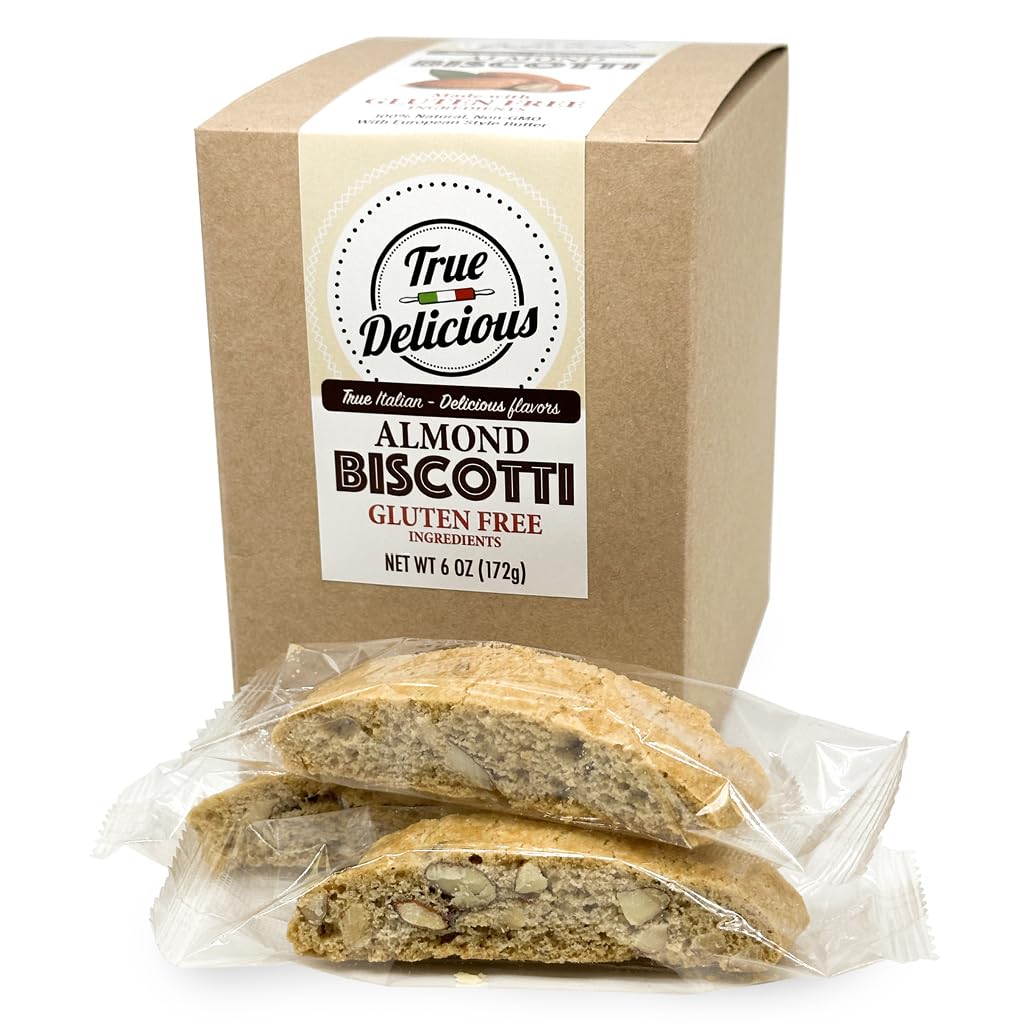 True Delicious Almond Biscotti, Gluten Free, Individually Wrapped, 6oz (Pack of 4), Model TDIWGFAB4PA