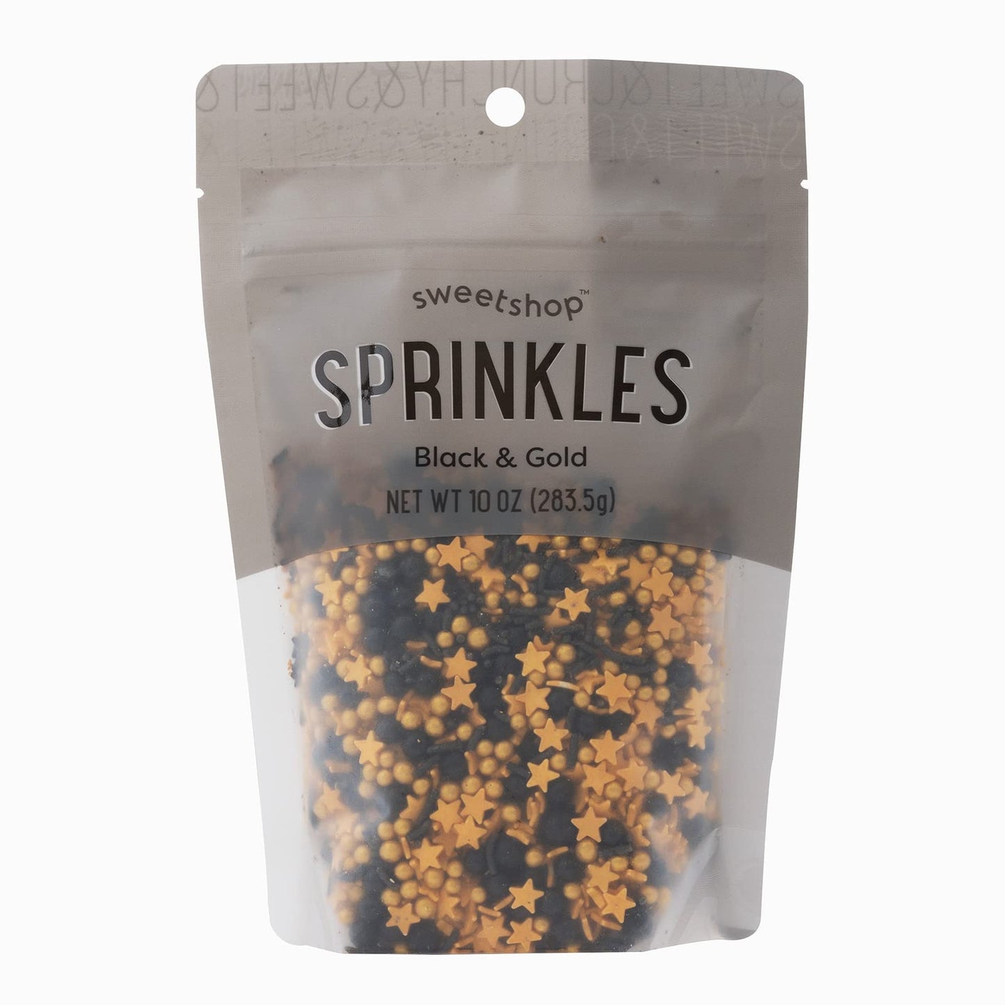 Sweetshop, Sprinkle mix - 10 ounce, Black and Gold, Edible Sprinkles, fancy sprinkles for Baking and Decorating, use on Cupcakes