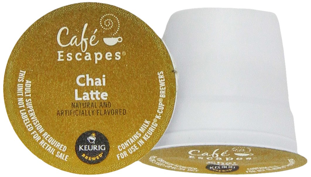 Café Escapes Chai Latte K-Cups, 12 Count Pack, Delicious Instant Beverage
