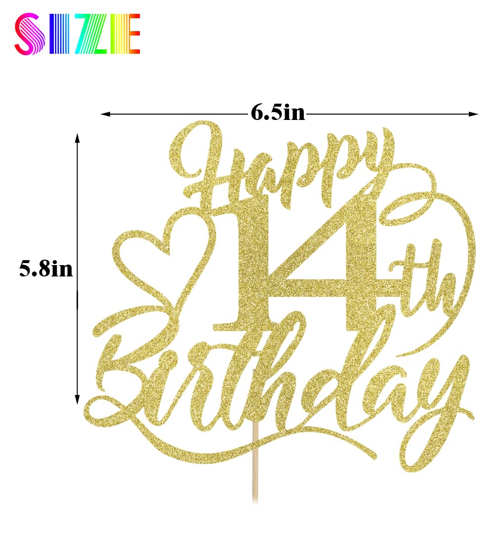Happy 14Th Birthday Cake Topper For 14Th Boy And Girl Birthday Party Decorations