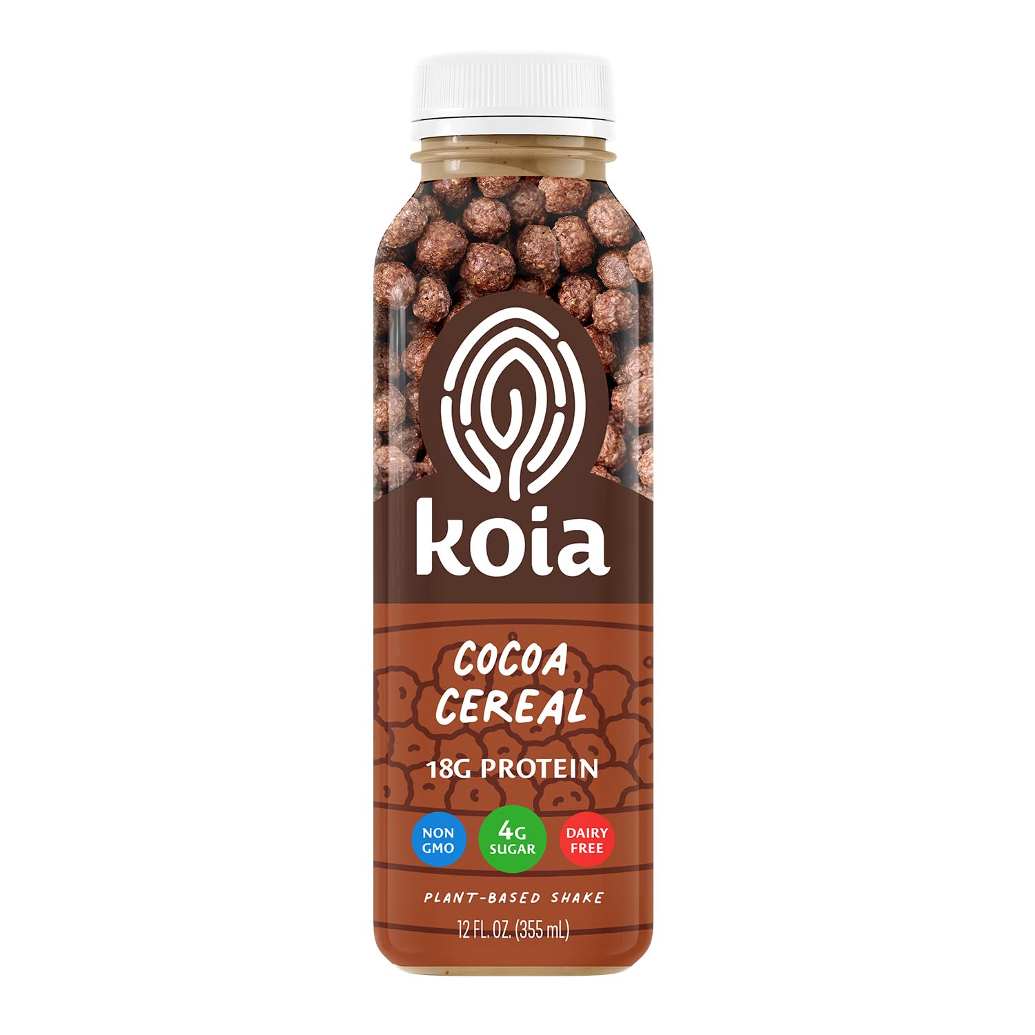 Koia Protein - Ready To Drink Plant Protein Shake (12 Fl Oz) - Cocoa Cereal - Dairy Free, Gluten Free, Soy Free, Non GMO, Kosher
