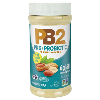 PB2 Peanut Butter Powder - No Sugar Added, Supplemented with Prebiotics + Probiotics, Gluten Free, Non-GMO [6.5 oz]