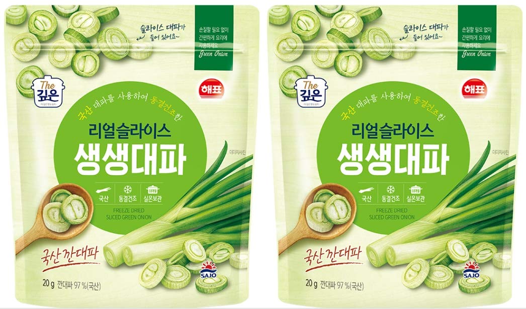 K-Mystery 2 packs of Haepyo Freeze Dried Sliced Green Onion (?? ???? ?? ??) from Korea 100Percent (Green Onion 0.7oz X 2packs)