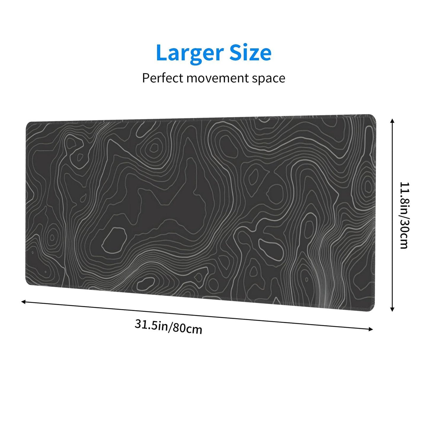 Topographic Contour Gaming Mouse Pad Large Xl Long Extended Pads Big Mousepad Keyboard Mouse Mat Desk Pad Home Office Decor Acce