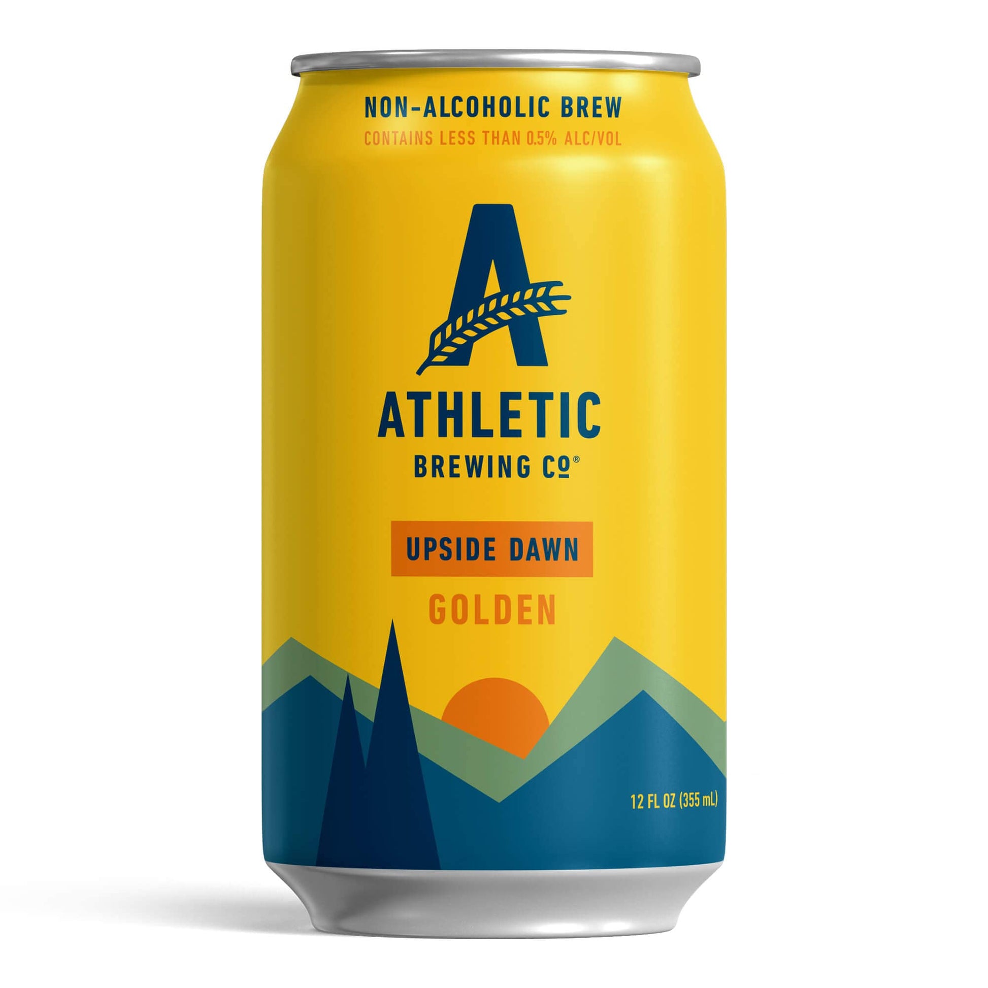 Athletic Brewing Company Craft Non-Alcoholic Beer - 24 Pack of 12 Fl Oz Cans - Upside Dawn Golden - Low-Calorie, Award Winning