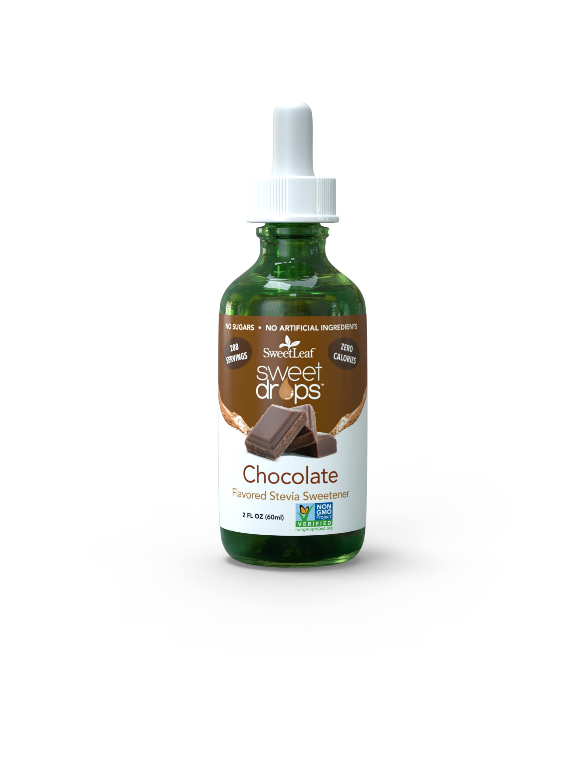 Sweetleaf Sweet Drops Chocolate Liquid Stevia Sweetener - Chocolate Stevia Drops, Zero Calories, Zero Sugar, Non-Gmo, Gluten-Fre