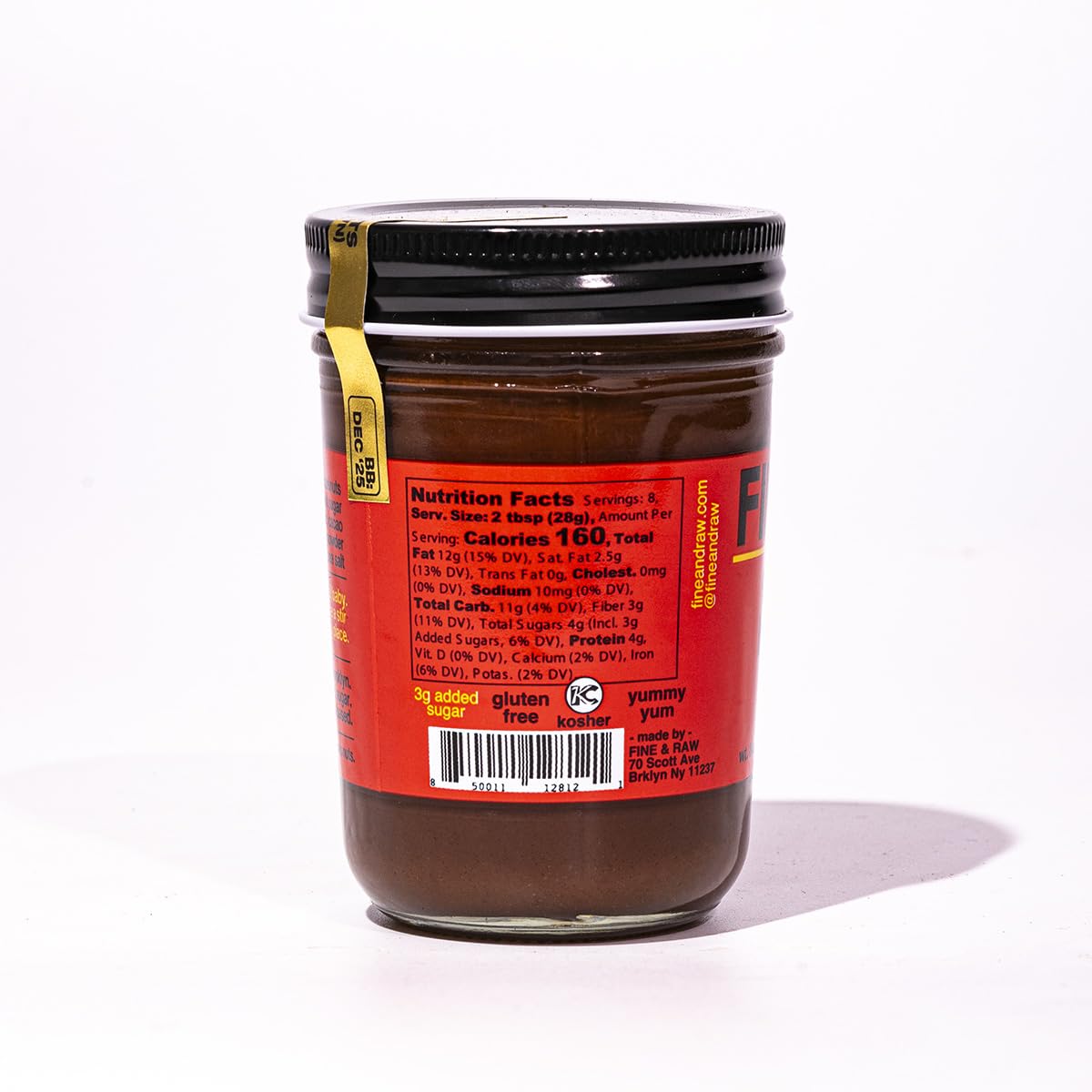 Fine & Raw Hazelnut Butter Spread 8 Ounce - Clean Ingredients, Vegan, And Organic Hazelnut Spread (Dark Chocolate Hazelnut)