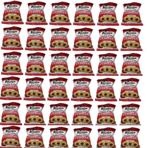 Knotts Berry Farm Strawberry Shortbread Premium Bite Size Cookies 36 Individual Bags of 2 Oz Each Sms-10 by N/A