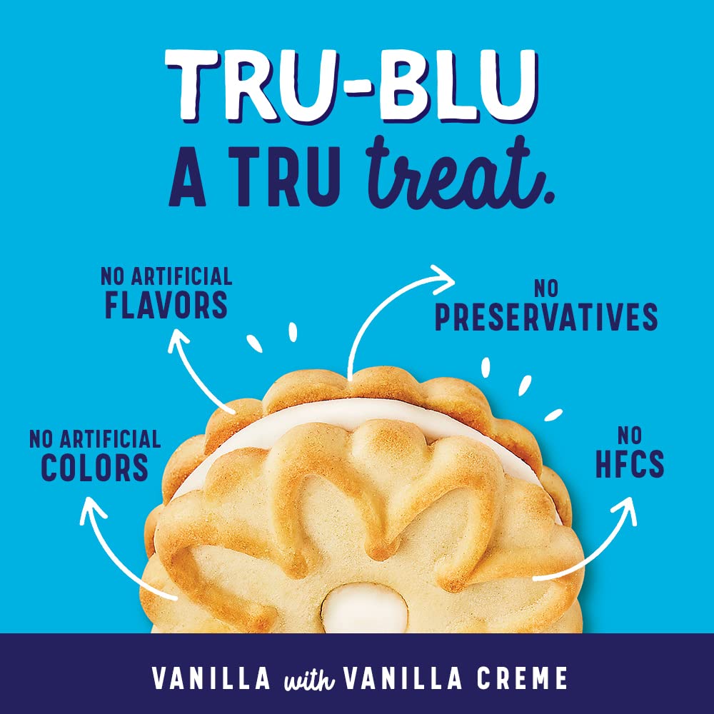 Tru-Blu Vanilla Cookies with Vanilla Creme, 12 Ounce (Pack of 3) | No Artificial Ingredients, No High Fructose Corn Syrup, Made in the USA