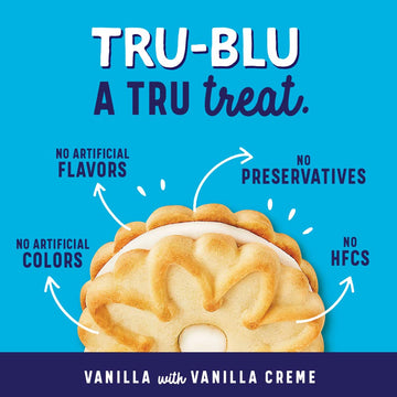 Tru-Blu Vanilla Cookies with Vanilla Crme | No artificial ingredients | No High Fructose Corn Syrup | Made in the USA |12 Ounce
