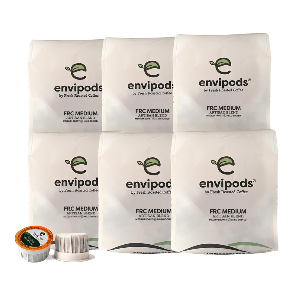Fresh Roasted Coffee Compostable Envipods, Medium Roast, 72 Count, K-Cup Compatible