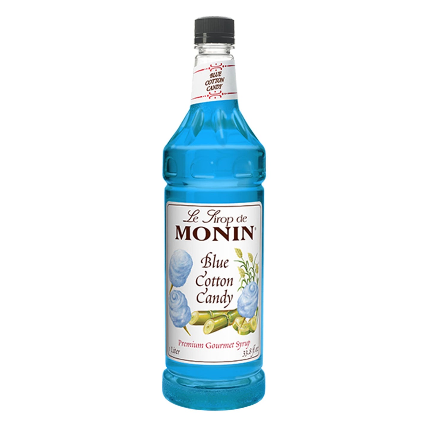 Monin Blue Cotton Candy Syrup - 1 Ltr Plastic Bottle - H-Cotton Candy Model - 33.81 Fl Oz