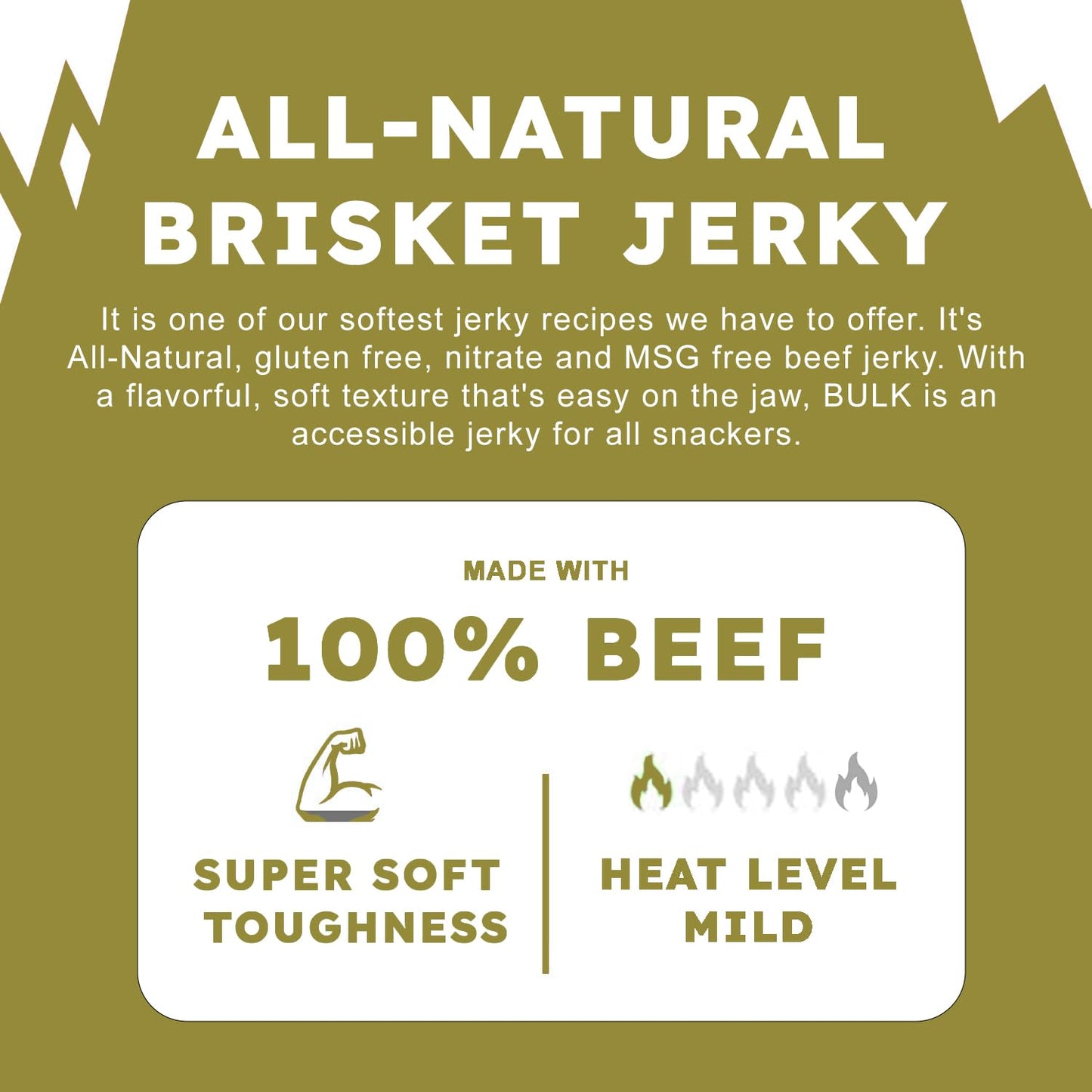 Bulk Teriyaki 1 Pound Brisket Beef Jerky - All Natural Gluten Free