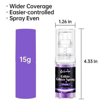 Purple Edible Glitter Spray - 15G Edible Purple Glitter For Cakes Food Grade Shimmer Powder Cake Sprinkles For Cookie Decorating