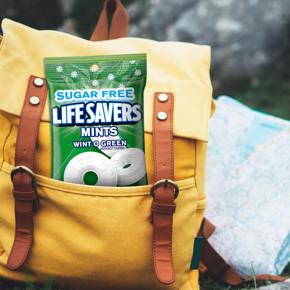 LIFE SAVERS Breath Mints Sugar Free Candy, Wint-O-Green Mint Hard Candy Bag for Goodie Bags, Road Trips, School, Work, 2.75 oz (