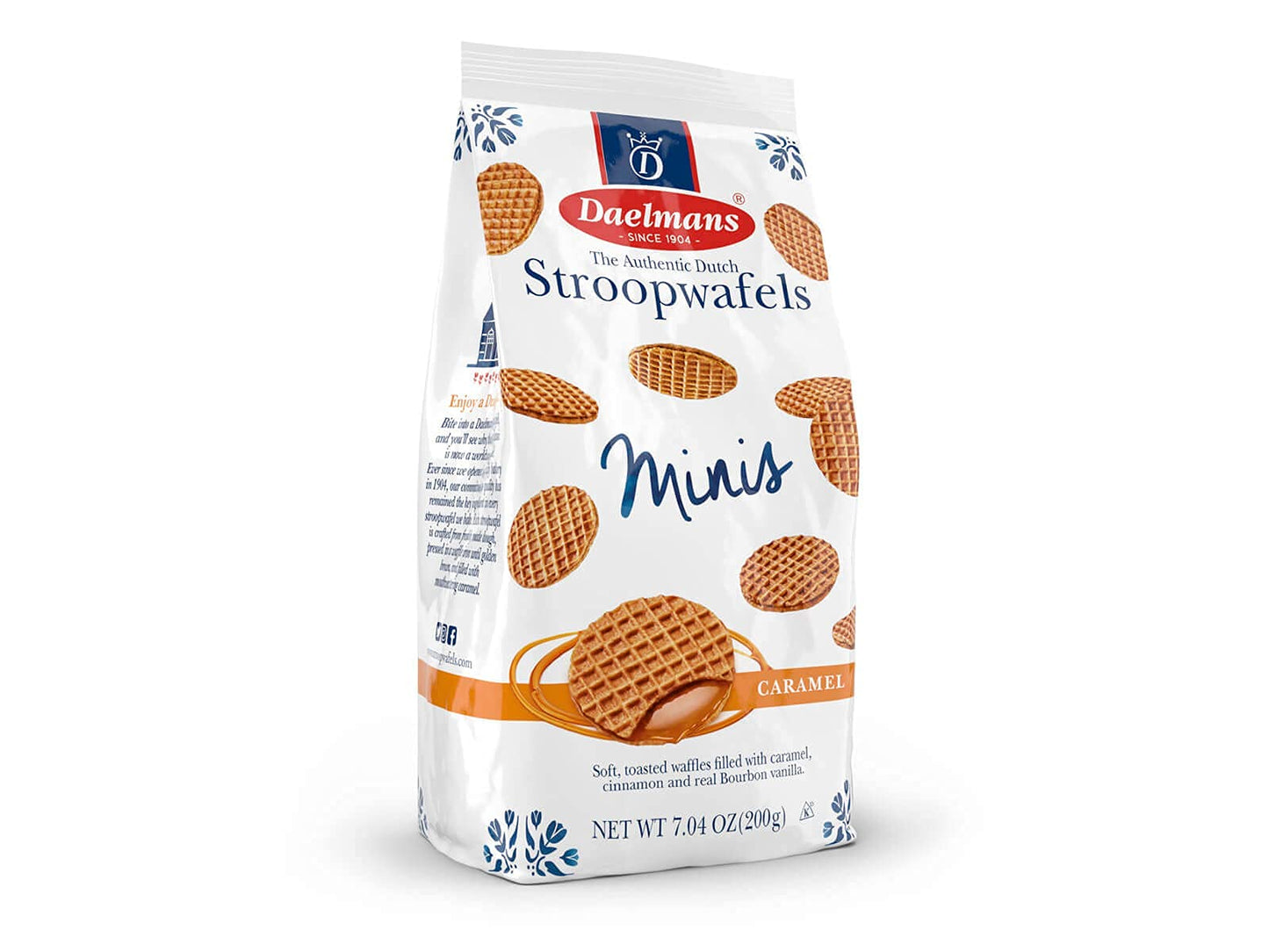DAELMANS Stroopwafels, Dutch Waffles Soft Toasted, Pack of 3, Caramel, Office Snack, Mini Size, Kosher Dairy, Authentic Made In
