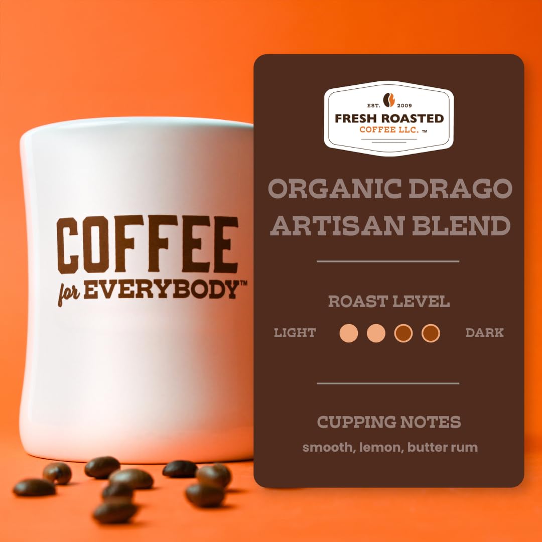 Fresh Roasted Coffee Pods, Fair Trade Organic, Medium Roast, 24 Count, Kosher, Compatible with K Cup malt-inspired