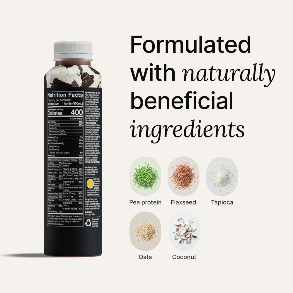 Huel Black Edition Ready-to-Drink | Cookies and Cream Meal Replacement Shake | 35g High Protein Drink | 27 Vitamins & Minerals  Vegan  Gluten Free | Plant Based | High Fiber  Low Sugar | 16.9 Fl Oz  12 Pack