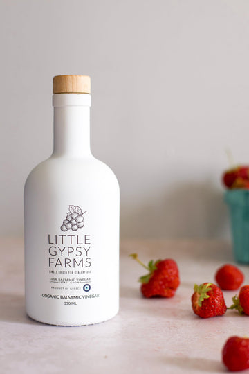 Organic Balsamic Vinegar & Heirloom Olive Oil From Little Gypsy Farms | First Cold-Pressed And Oak Barrel Aged | Notes Of Fig Wi