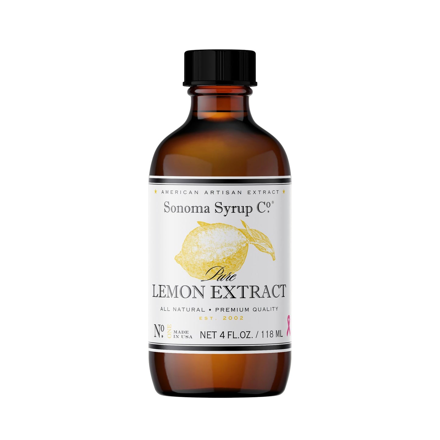 Sonoma Syrup Co Pure Lemon Extract, Hand Crafted in the USA, 4 oz, Model SS-EXL4