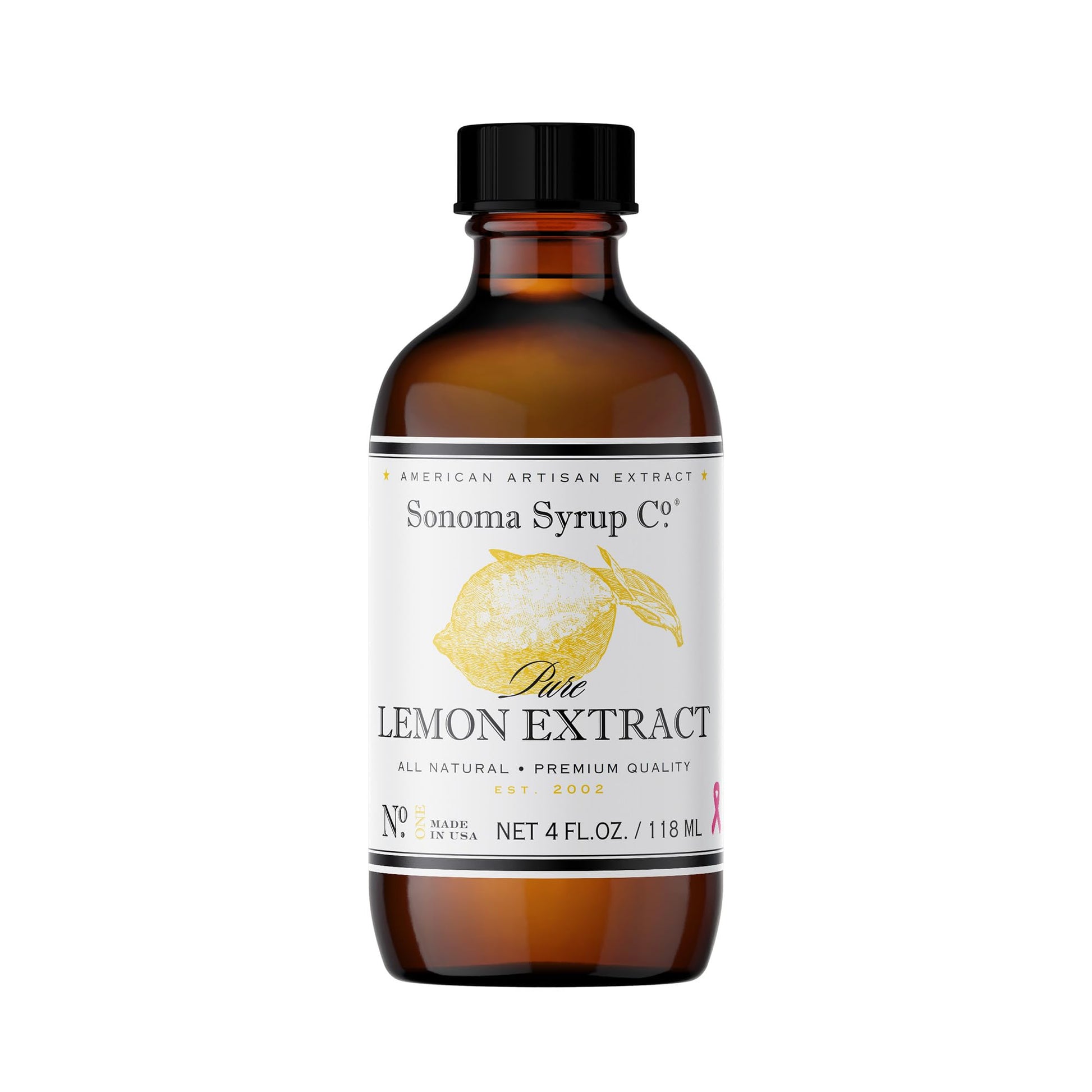 Sonoma Syrup Co Pure Lemon Extract, Hand Crafted in the USA, 4 oz, Model SS-EXL4