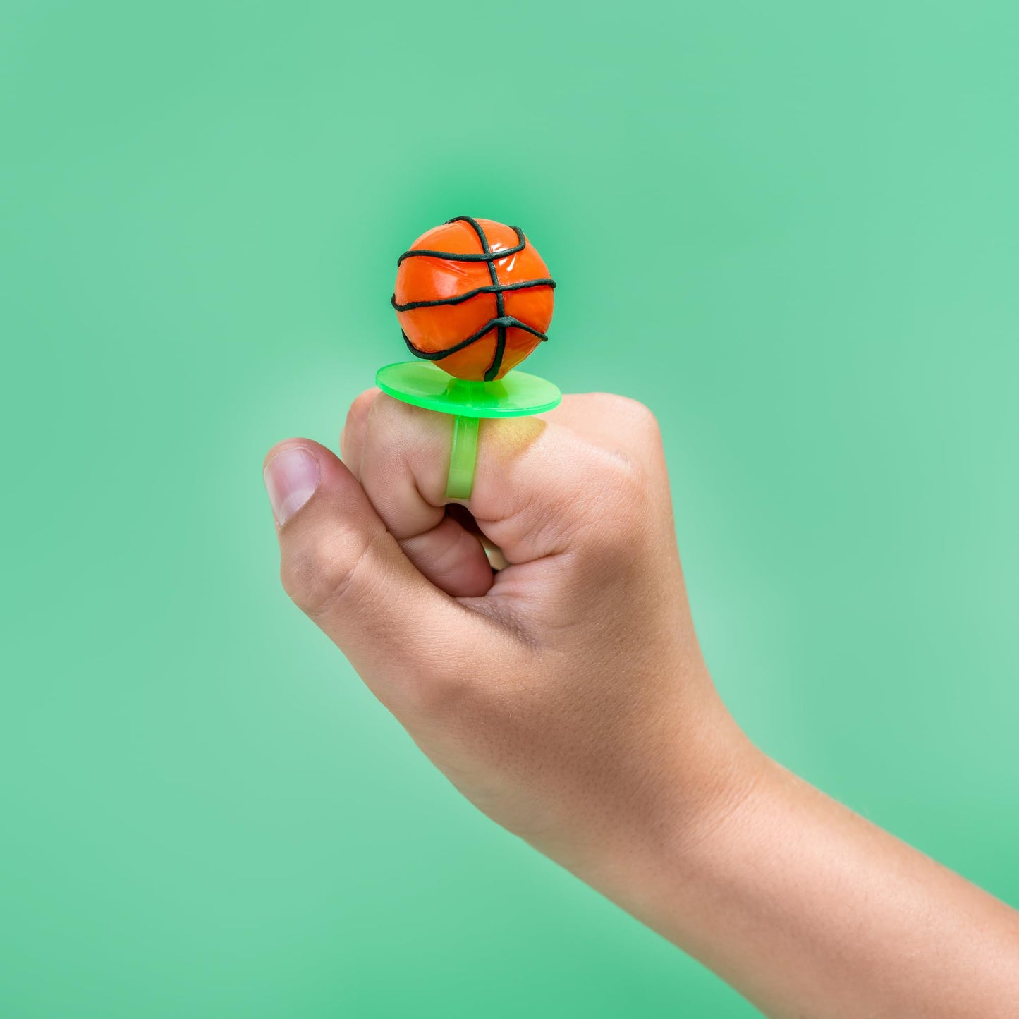Imagine Splash Basketball Ring Pops - 24-Count Orange Flavored Wearable Candy - Individually Wrapped Party Favors - 18.2 cm