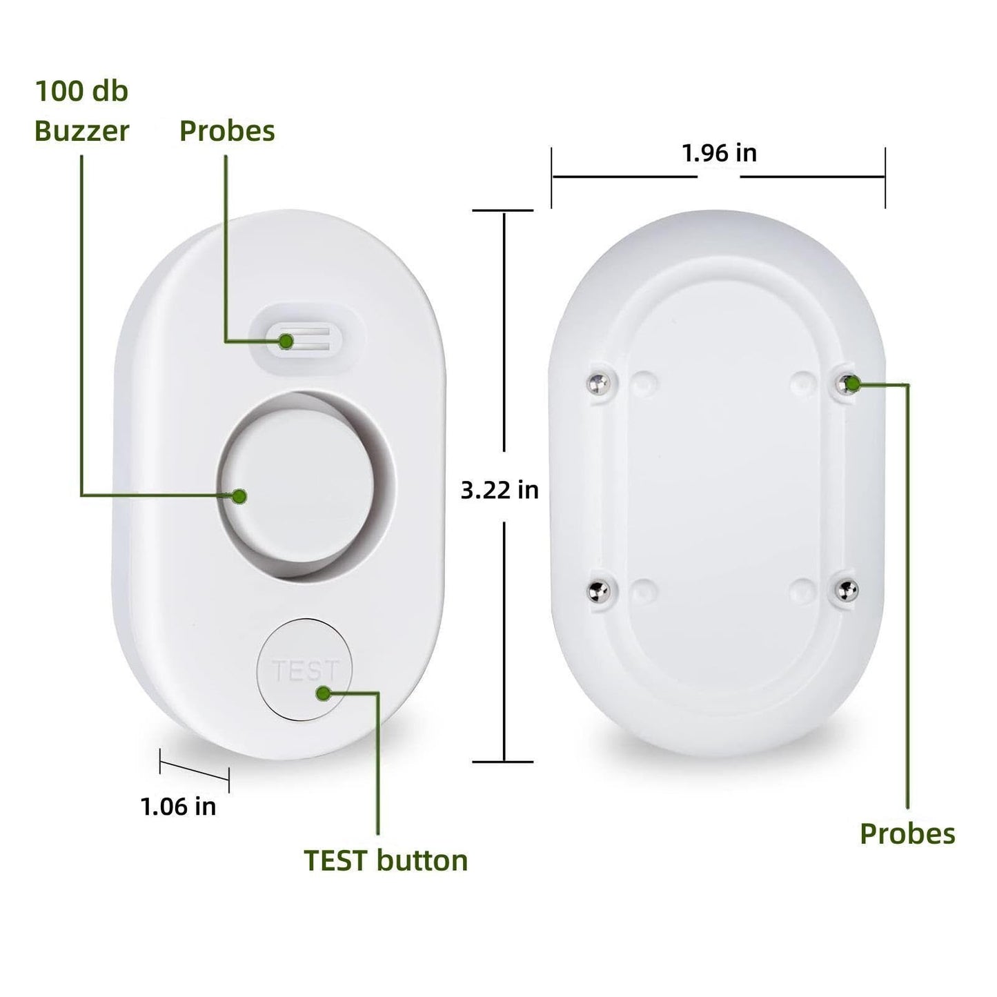 Water Leak Detector Sensor Alarm: Home Water Flooding Monitor Smart Sink Overflow Monitoring Adjustable Wet Moisture Alert Pipe