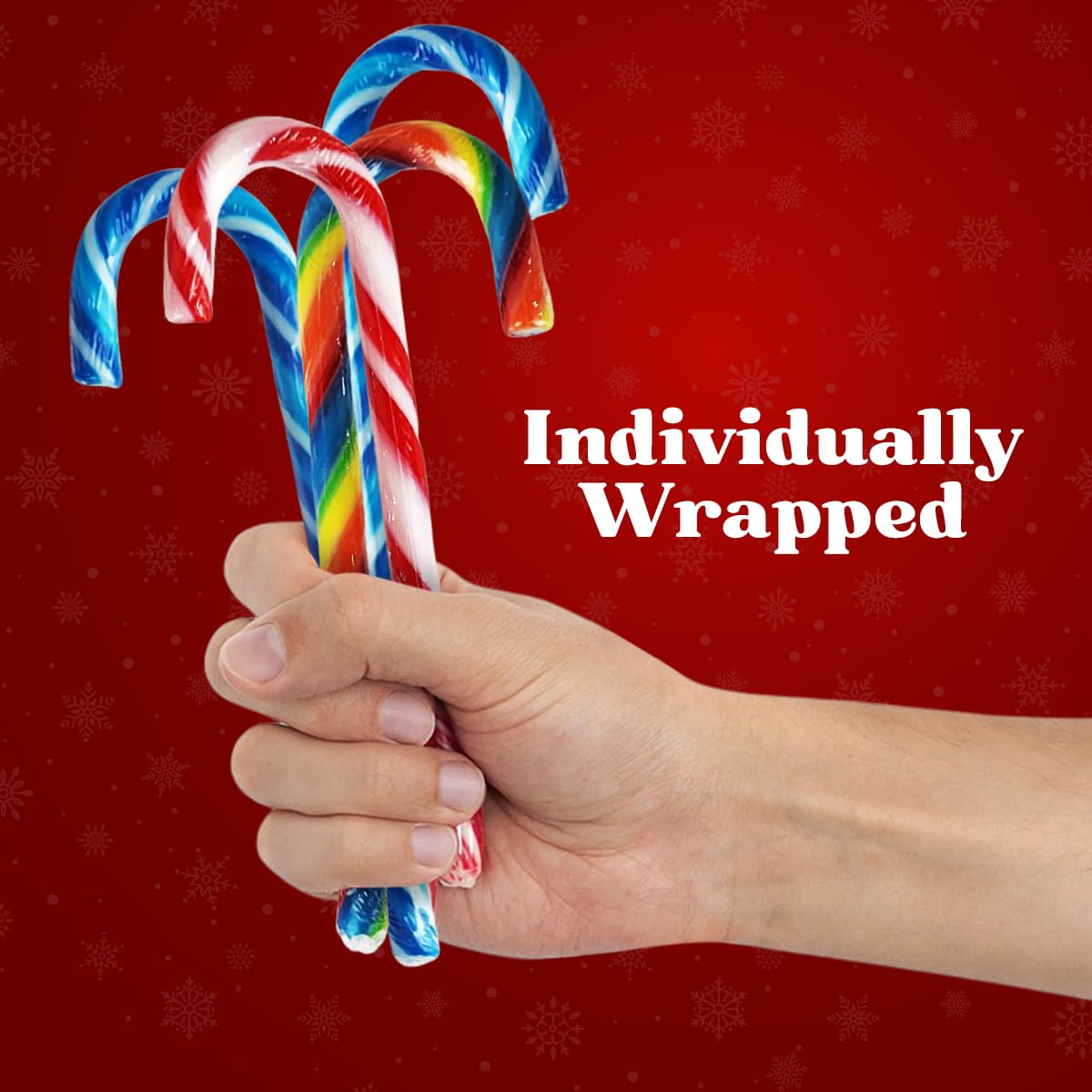 Yumzo Christmas Candy Canes, Bulk Individually Wrapped, 50 Count, Tutti Frutti & Peppermint Flavors