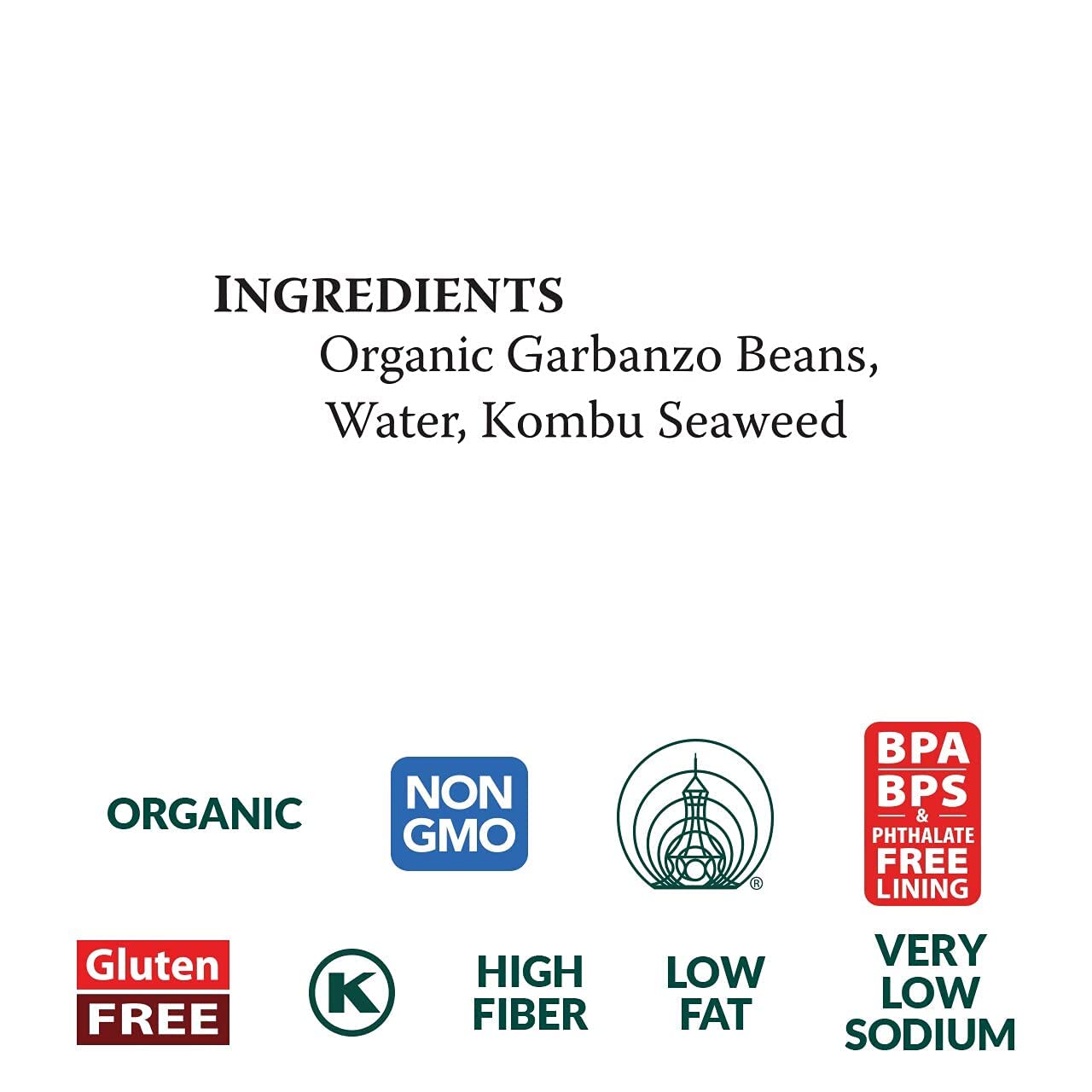 Eden Organic Garbanzo Beans, 15 Oz Can, No Salt, Non-Gmo, Gluten Free, Vegan, Kosher, U.S. Grown, Heat And Serve, Macrobiotic, Chickpeas