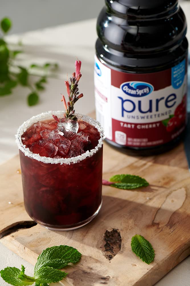 Ocean Spray Pure Unsweetened Tart Cherry Juice, 100% Juice, 32 Fl Oz Bottle, Pack of 8