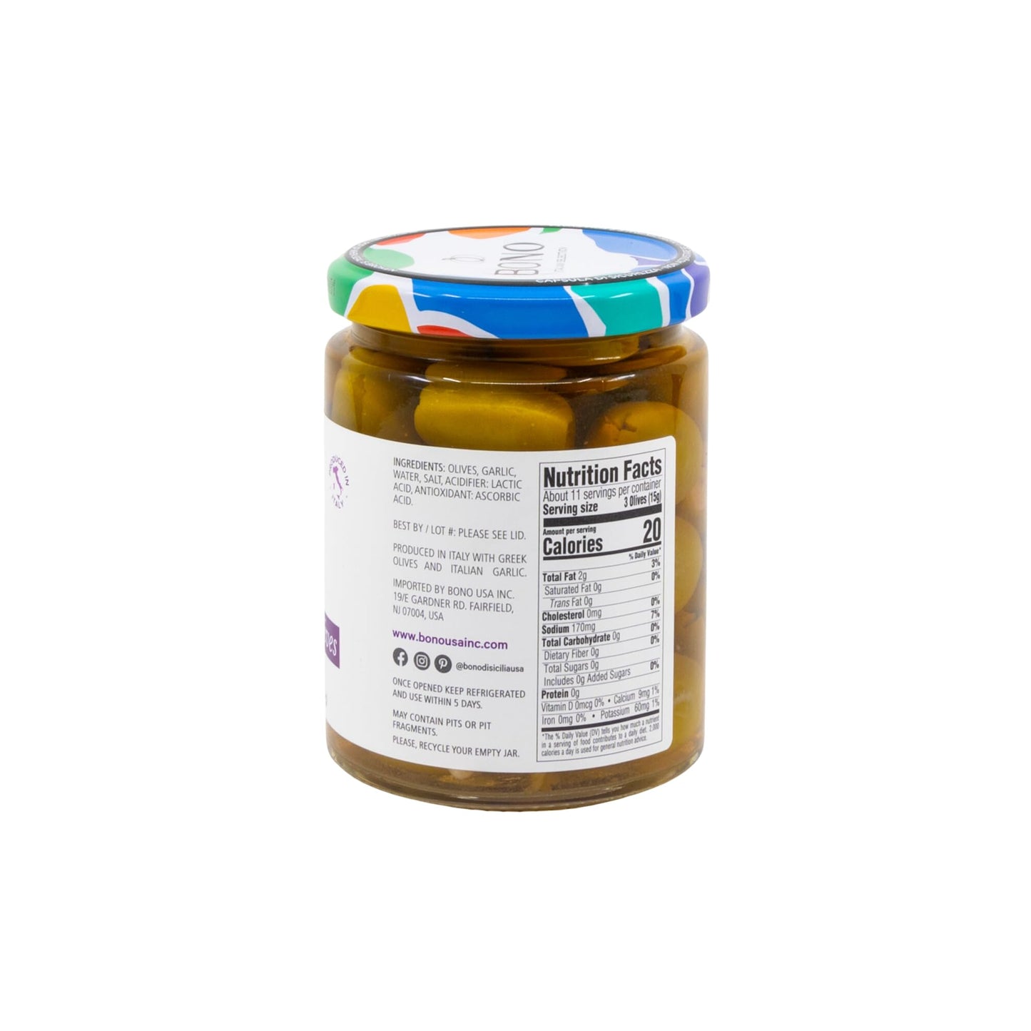 Bono Italian Gourmet Olives | Product Of Italy | All Natural | No Artificial Colors Or Dyes | Non-Gmo Verified, (Pack Of 2) (5.6