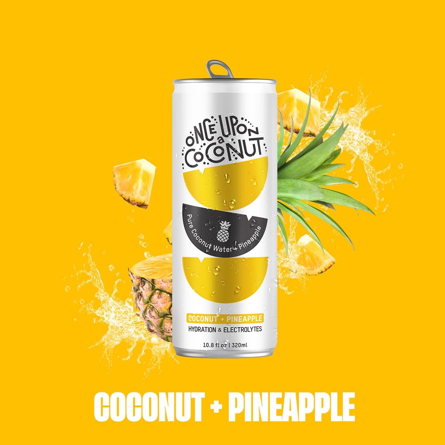 Once Upon A Coconut Pineapple Coconut Water - Natural Hydrating Low Calorie Drink With Electrolytes - No Added Sugar Or Sweetene