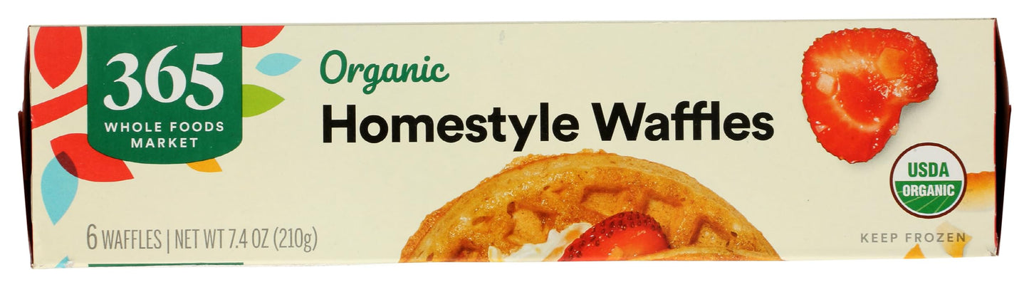 365 Everyday Value, Organic Homestyle Waffles, 6 ct, (Frozen)