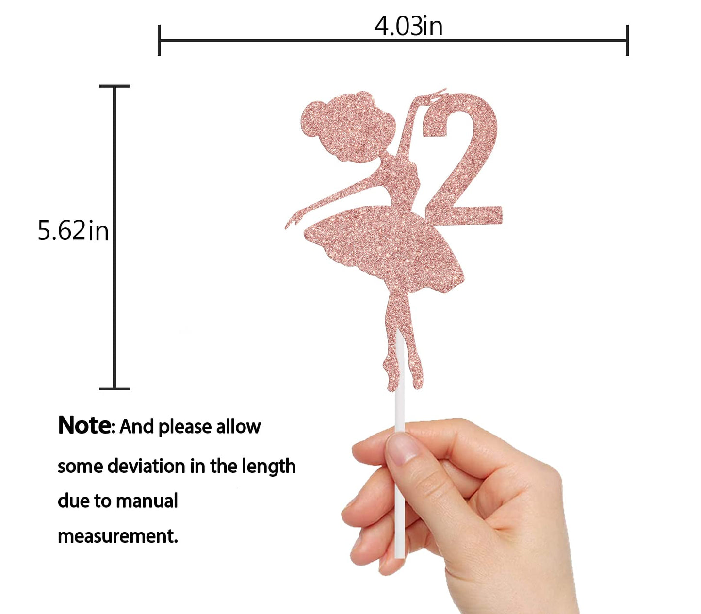 Ballerina 2Nd Birthday Cake Topper, Ballerina One Cake Topper, 2Nd Birthday Cake Topper, Ballerina Birthday Cake Decorations, Pr